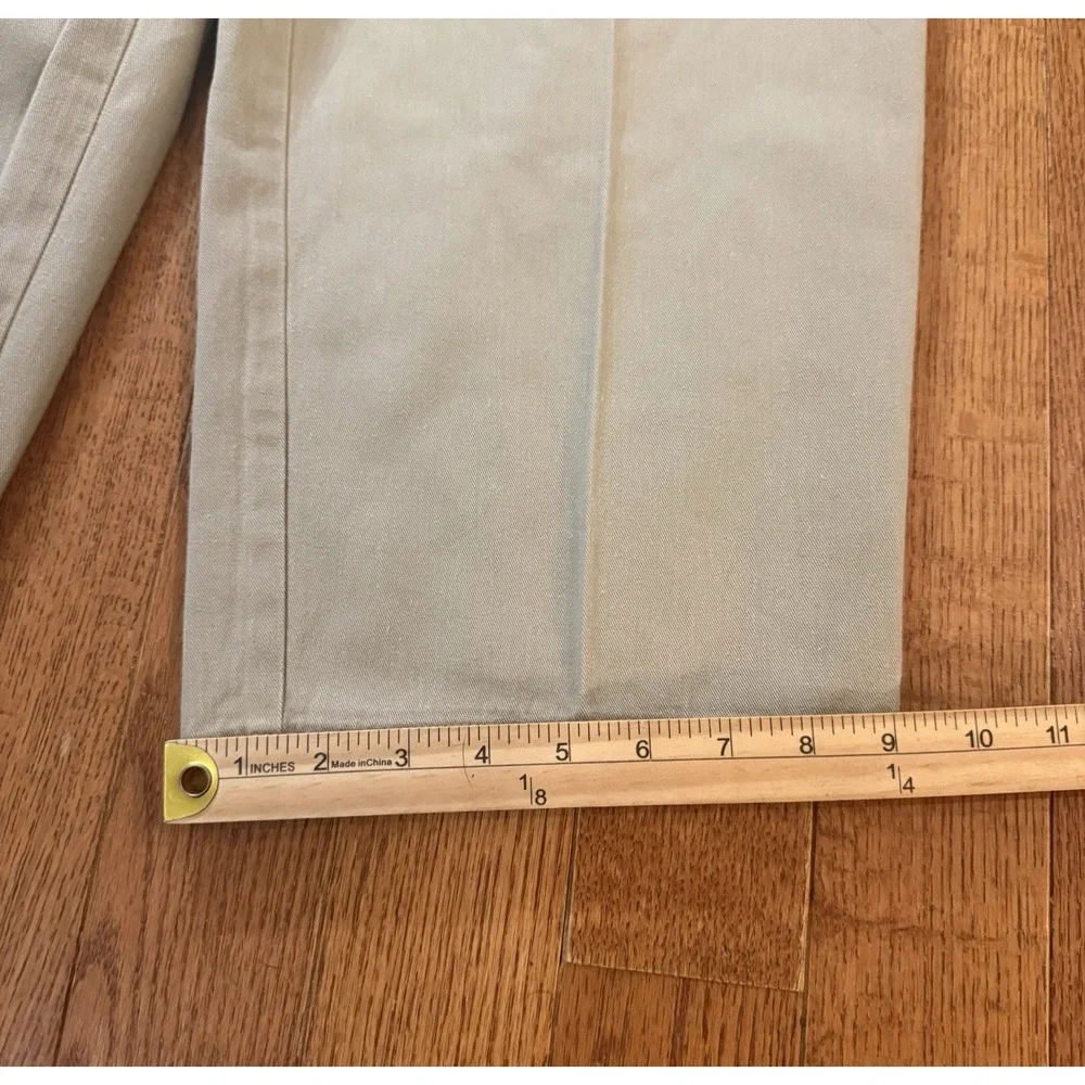 Vintage Polo Ralph Lauren Pleated Chino Pants Mens 34x25 Khaki Made in USA Tan